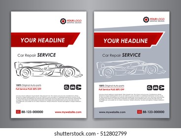 Auto Repair Brochure Templates Mockup Poster Stock Vector (Royalty Free ...