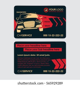 Auto Repair Business Card Template. Create Your Own Business Cards. Mockup Vector Illustration.