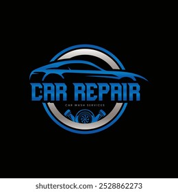 Reparación de automóviles, reparación de automóviles, diseño de logotipo de piezas de automóviles