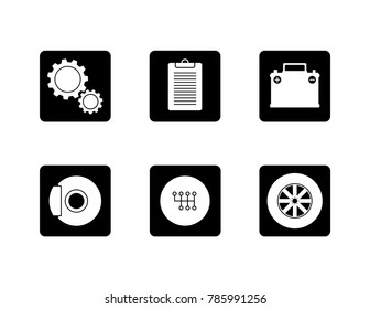 Auto Repair Cars Service icons set. Vector illustration.