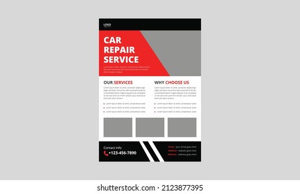 Auto Repair Flyer Template, Automobile Service Flyer, Car Repair Poster Leaflet Design, A4 Size, Cover, Flyer, Print Ready