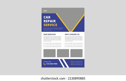 Auto Repair Flyer Template, Automobile Service Flyer, Car Repair Poster Leaflet Design, A4 Size, Cover, Flyer, Print Ready