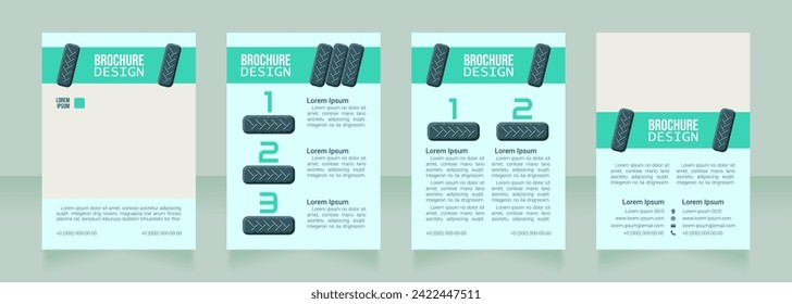 Auto repair garage blank brochure design. Template set with copy space for text. Premade corporate reports collection. Editable 4 paper pages. Bebas Neue, Lucida Console, Roboto Light fonts used