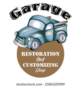 Auto Repair and Garage Shop Sign Vector