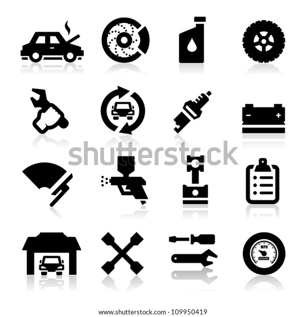 Auto Repair Icons Stock Vector (Royalty Free) 109950419