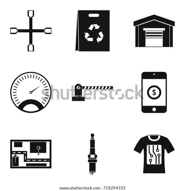 Auto repair icons set.\
Simple set of 9 auto repair vector icons for web isolated on white\
background