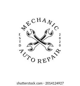 Auto repair illustration vector logo design classic style for automotive
