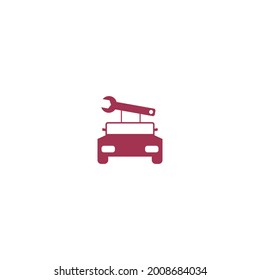 Auto repair logo, car picture and wrench, signature logo service design