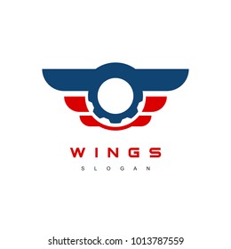 Auto Repair Logo, Gear Icon With Wings Symbol