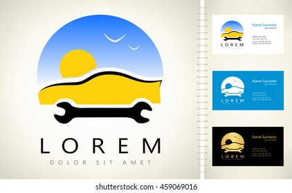 Auto repair logo. Vector illustration.