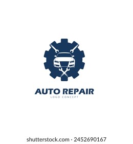 Auto Repair Service Logo Design Symbol Template Flat Style Vector Illustration