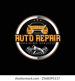 Auto repair service logo design template