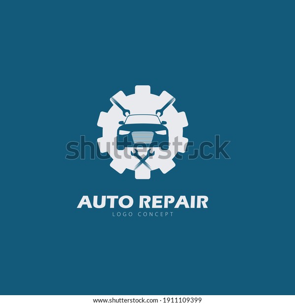 Auto Repair Service Logo Design Symbol\
Template Flat Style Vector\
Illustration