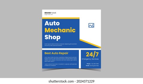 Auto repair service social media post. Car maintenance service social media post
