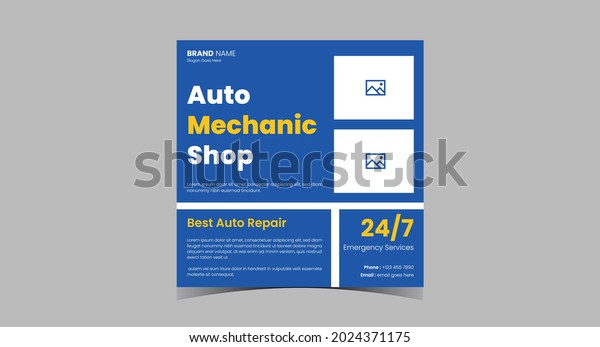 Auto repair service social media post. Car\
maintenance service social media\
post\
