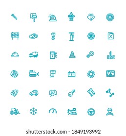Auto repair service vector outline symbols