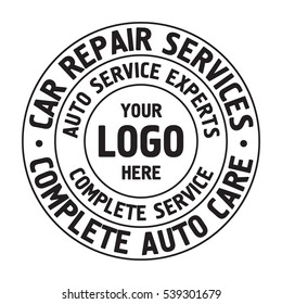 Auto Repair Services Badge template. Car service label, emblem vector illustration.