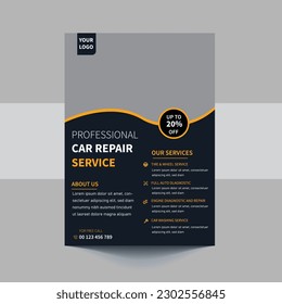 Auto repair Services business layout templates, brochure, mockup flyer. Vector illustration.