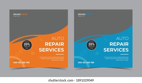 Auto Repair Services social media post and flyer