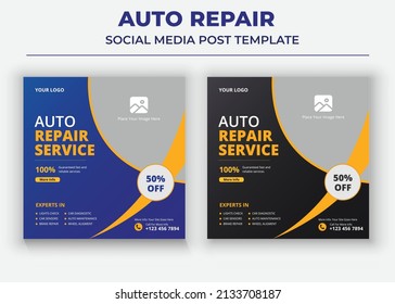 Auto Repair Services social media post and flyer