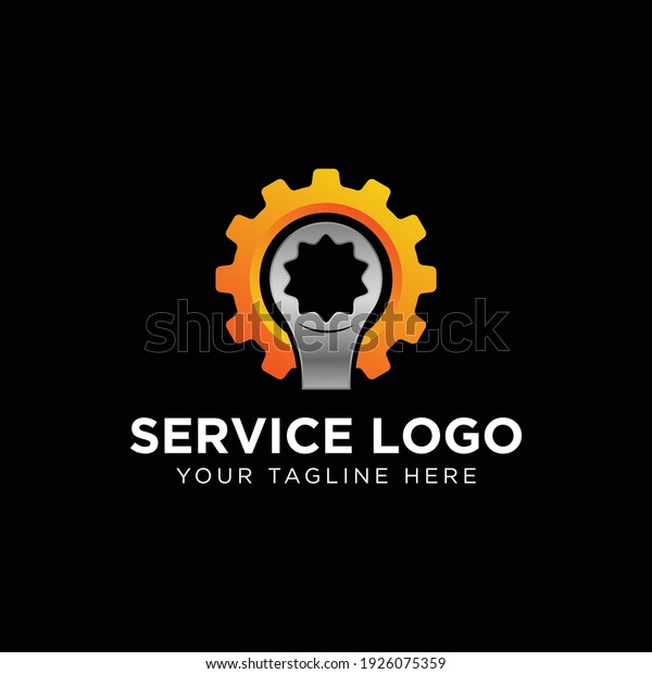 auto repair services, system administrators, car\
service. Vector illustration with wrench sign in origami,\
overlapping style