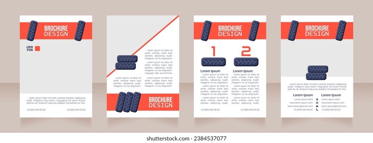 Auto repair shop blank brochure design. Template set with copy space for text. Premade corporate reports collection. Editable 4 paper pages. Bebas Neue, Lucida Console, Roboto Light fonts used