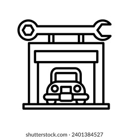 Auto Reparaturshop Symbol in Vektorgrafik. Illustration
