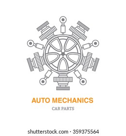 Auto repair shop icon/logo design elements