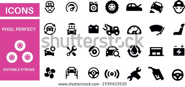 Auto Repair Shop Icons\
vector design 
