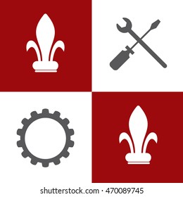 auto repair shop symbol vector illustration. auto parts store blazon.