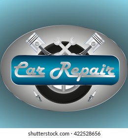 Auto repair symbol.  Vector illustration.