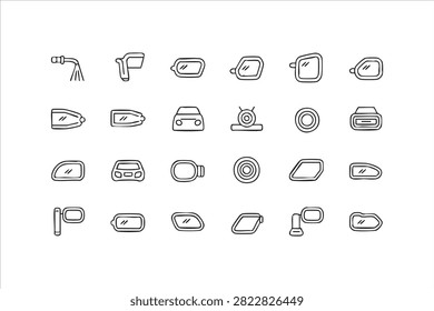 Auto Repair And Vehicle Component Outline Icons For Car Service