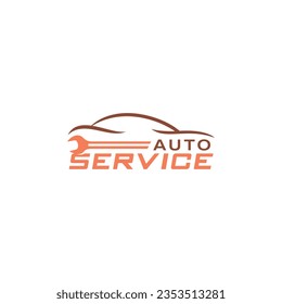 auto repair and wrench mechanic logo design. Vector illustration body car and wrench mechanic. modern logo design vector icon template 