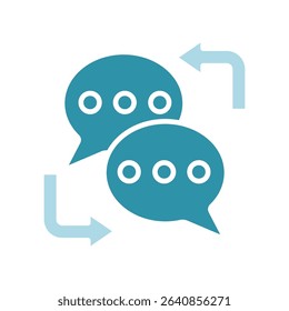 Auto Reply dual tone blue color, mini illustration icon. use for modern concept, print, UI, UX kit, web and app development. Vector related to product offering, marketing, business.