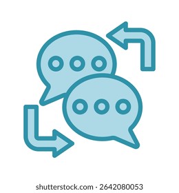 Auto Reply dual tone blue color, mini illustration icon. use for modern concept, print, UI, UX kit, web and app development. Vector related to product offering, marketing, business.