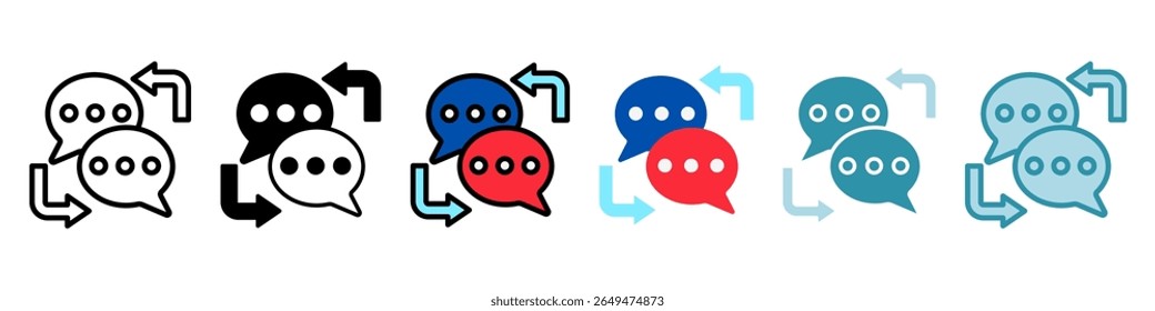 Estilo múltiplo de resposta automática, mini ícone de ilustração definido. Vetor para conceito moderno, impressão, UI, kit UX, web e desenvolvimento de aplicativos. Relacionado à oferta de produtos, marketing, negócios.