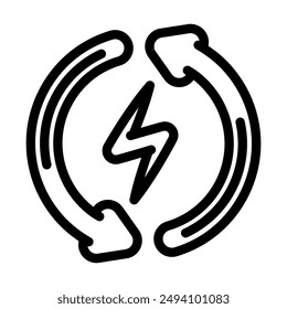 auto reset product label caution line icon vector. auto reset product label caution sign. isolated contour symbol black illustration