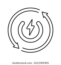 auto reset product label caution line icon vector. auto reset product label caution sign. isolated contour symbol black illustration