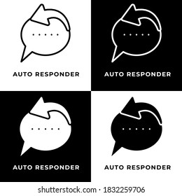 Auto Responder Icon Line Black and Glyph Style. Chat Service Illustration Concept Vector. Talk Dialogue Icon Symbol