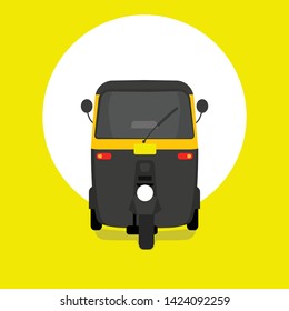 Auto rickshaw front view - Vector illustration