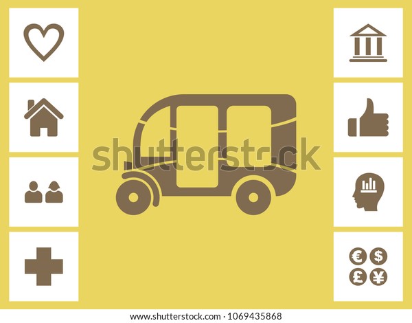 Auto Rickshaw\
Icon With Bonus Icons.\
Eps-10.