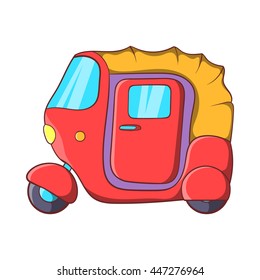 Auto Rickshaw Icon In Cartoon Style On A White Background