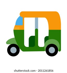 Auto rickshaw icon flat style isolated vector illustration. High quality auto rickshaw emoji on white background