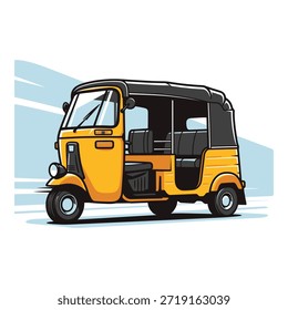 Diseño de Vector plano de icono de auto rickshaw.