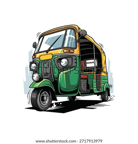 Auto Rickshaw icon flat vector design.