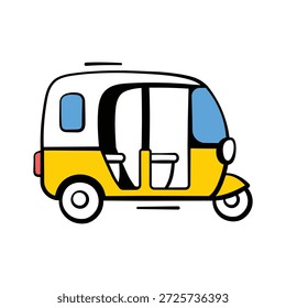 Ícone de riquixá automático representando uma alternativa de táxi da cidade