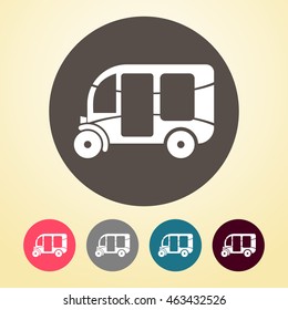 Auto Rickshaw Icon in round shape.