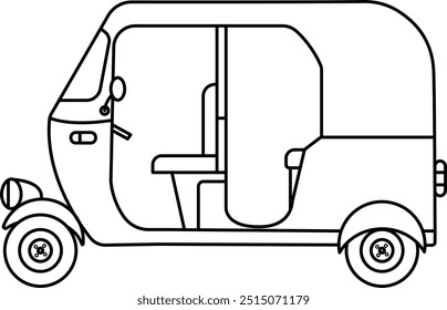 Ícone de riquixá automático. Sinais e símbolos de transporte.