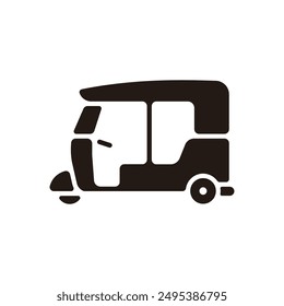 Auto rickshaw icon.Flat silhouette version.