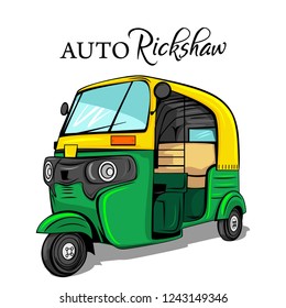 Auto Rickshaw india vector illustration